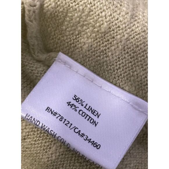 Eileen Fisher Draped Linen Blend Cardigan Women’s Large Pockets Pea Green‎ - Picture 6 of 7